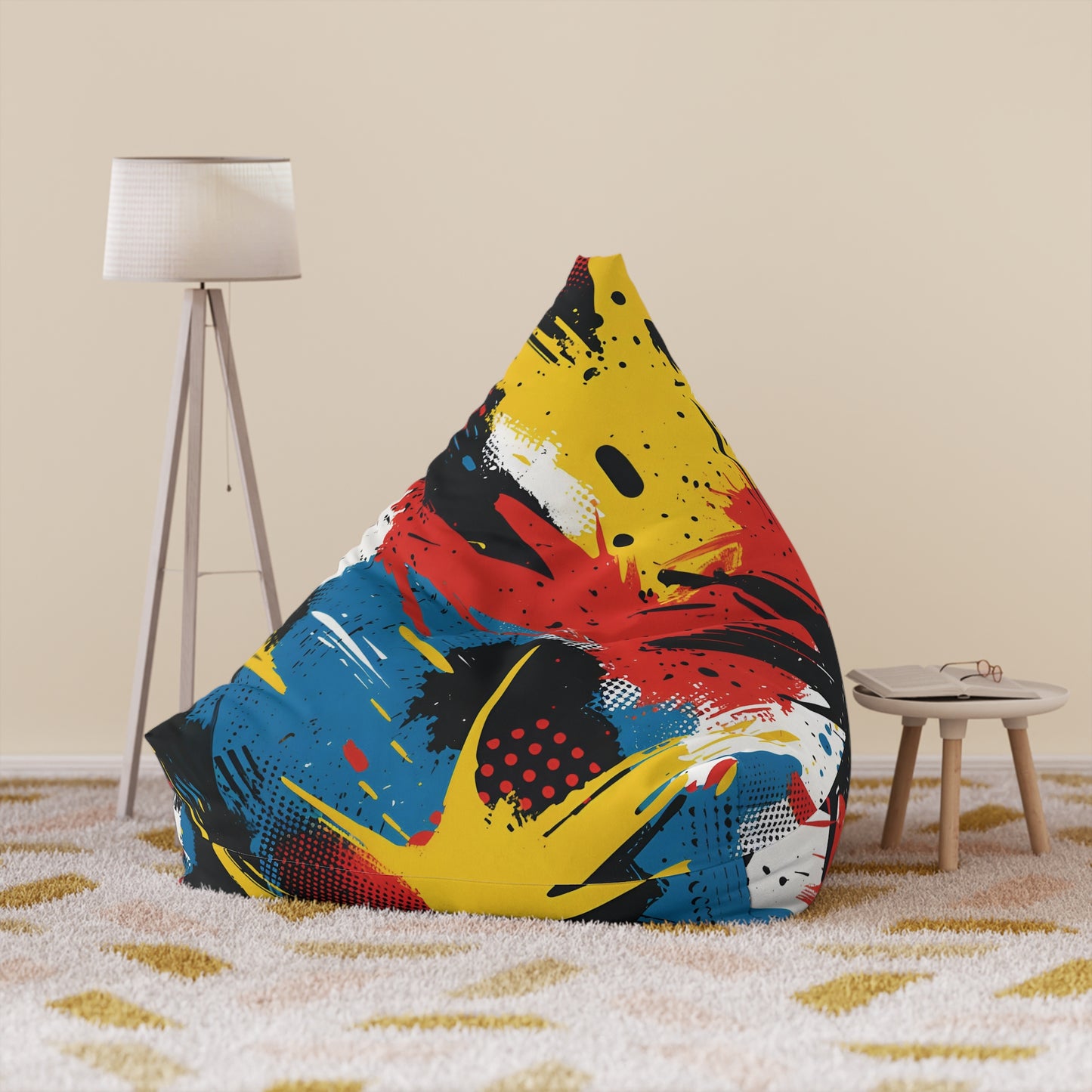 Pop Art Bean Bag Chair Cover 1950s Aesthetic Home Decor Mid-20th Century Adults Teens Dorm Bedroom Living Room 1960s Furniture Gaming Chair