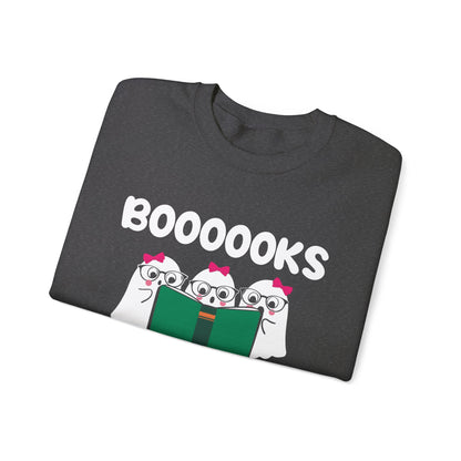 Ghost Reading Books Sweatshirt Bookish Halloween Sweater Funny Halloween Teacher Gift Librarian Halloween Sweatshirt Booooks Ghost Crewneck