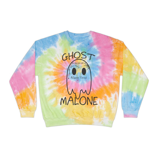 Ghost Malone Sweatshirt Halloween Sweater Cute Ghost Sweatshirt Funny Halloween Crewneck Spooky Season Tie-Dye Sweater Spooky Halloween Gift