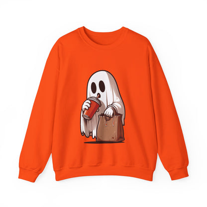 Boujee Spooky Ghost Sweatshirt Boo Jee Coffee Lover Halloween Sweater Cute Bougie Ghost Pullover Sweater Boo-Jee Ghost Spooky Season Gift 2