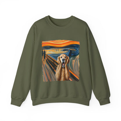 Funny Edvard Munch Dog Sweatshirt Funny The Scream-ing Dog Art Painting Sweater Parody of Edvard Munch Dog Sweater Unique Art Dog Lover Gift