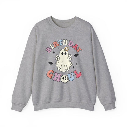 Birthday Ghoul Sweatshirt Funny Halloween Birthday Sweater Retro Halloween Ghost Sweatshirt Groovy Halloween Birthday Party Spooky Season