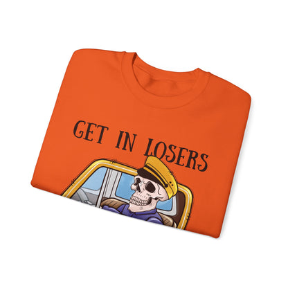 Get In Losers We're Saving HalloweenTown Sweatshirt Funny Halloween Sweater Get In Loser Halloween Crewneck Spooky Season Halloween Outfit