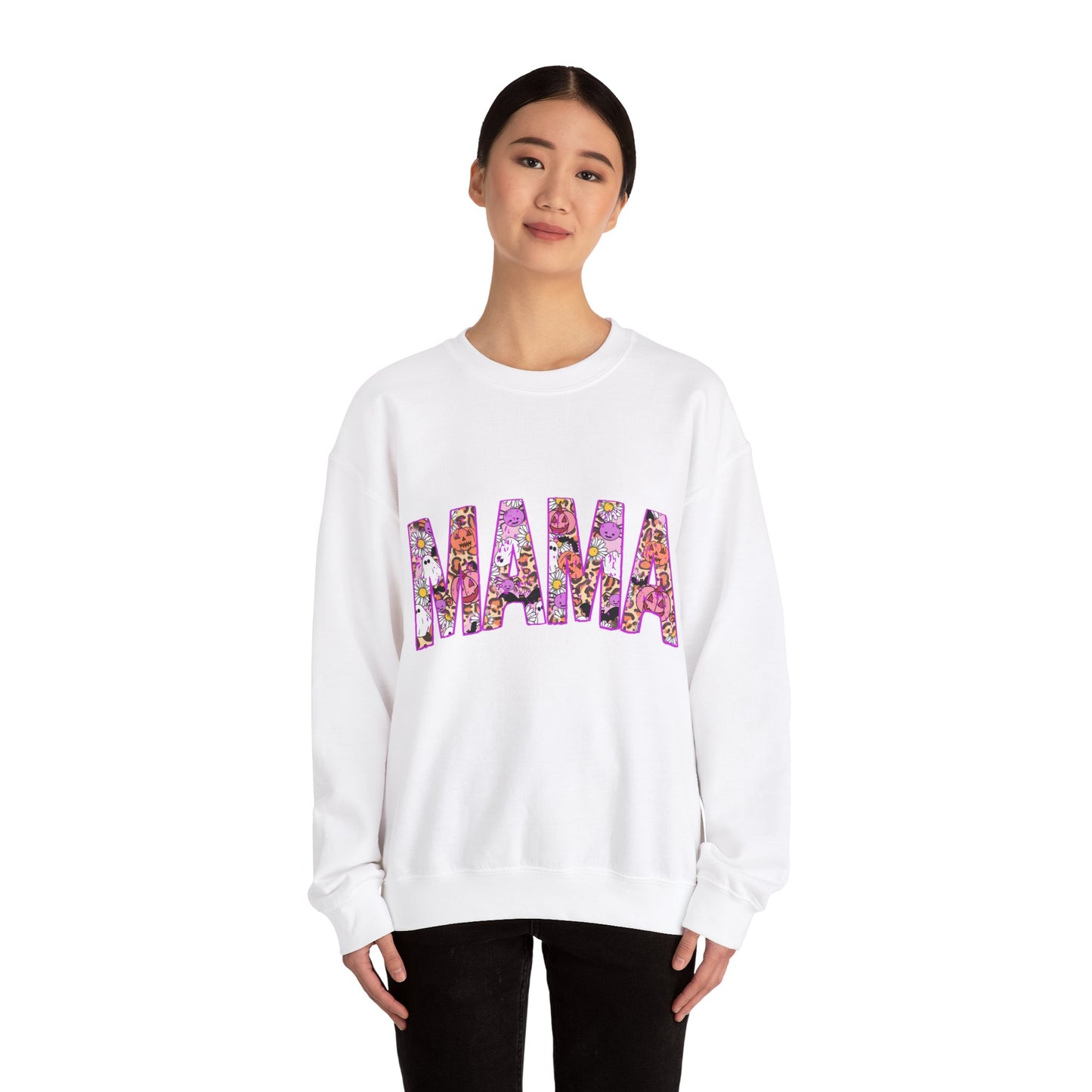 Retro Halloween Mama Sweatshirt Halloween Mom Sweater Cute Mama Ghost Crewneck Spooky Mama Sweat Groovy Hippie Mom Fall Mama Trendy Mother