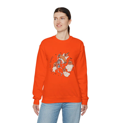 Let's Get Spooky Sweatshirt Funny Halloween Sweater Cute Fall Pumpkin Sweatshirt Spooky Skeleton Ghost Crewneck Sweatshirt Spooky Vibes Gift