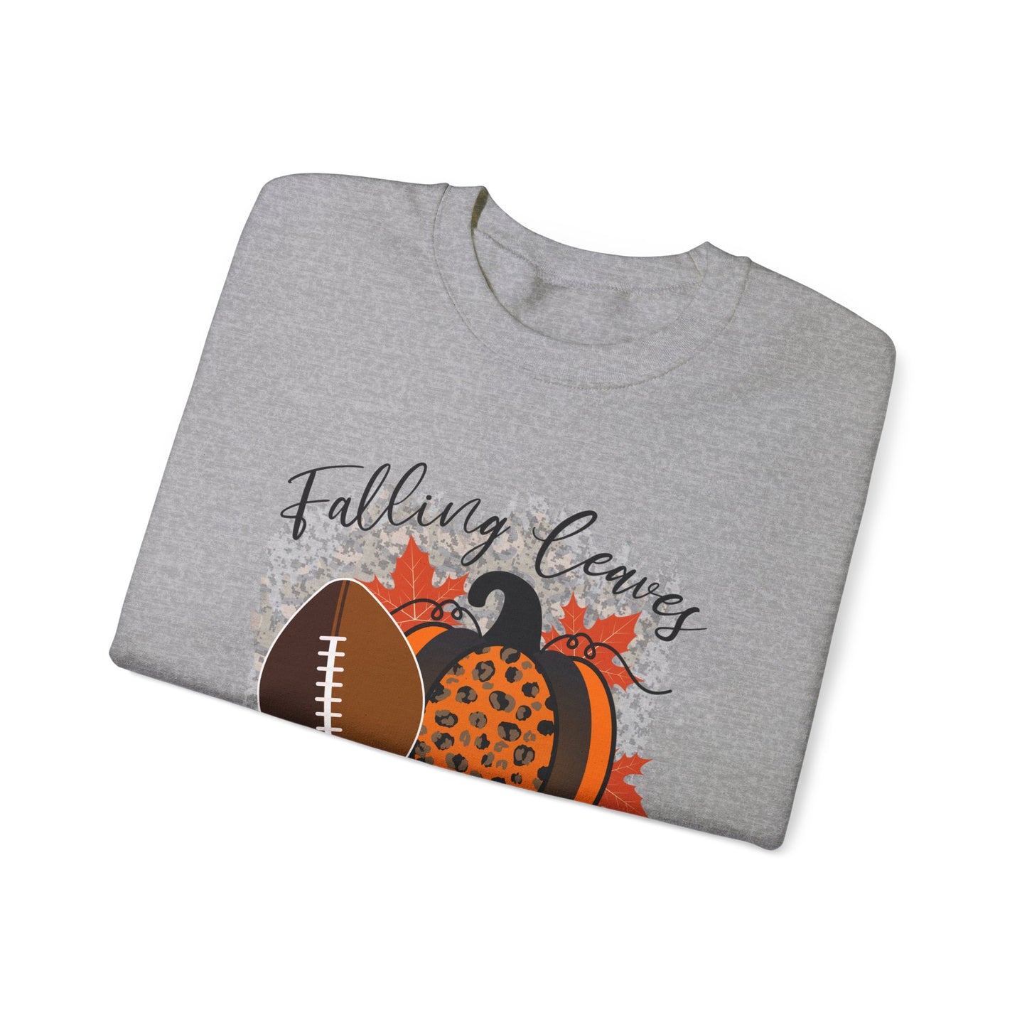 Fall Vibes Football Sweatshirt Falling Leaves Football Please Sweater Footbal Mom Fall Sweater Football and Pumpkin Crewneck Autumn Season