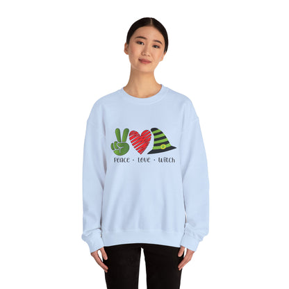 Peace Love Witch Sweatshirt Halloween Witch Sweater Retro Halloween Sweater Hocus Pocus Crewneck Sanderson Sisters Halloween Apparel Witchy