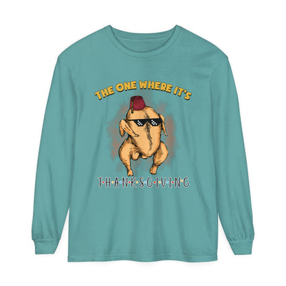 The One Where It's Thanksgiving Long Sleeve Sweater Friends Turkey Thanksgiving Friends Turkey Thanksgiving Friendsgiving Gift