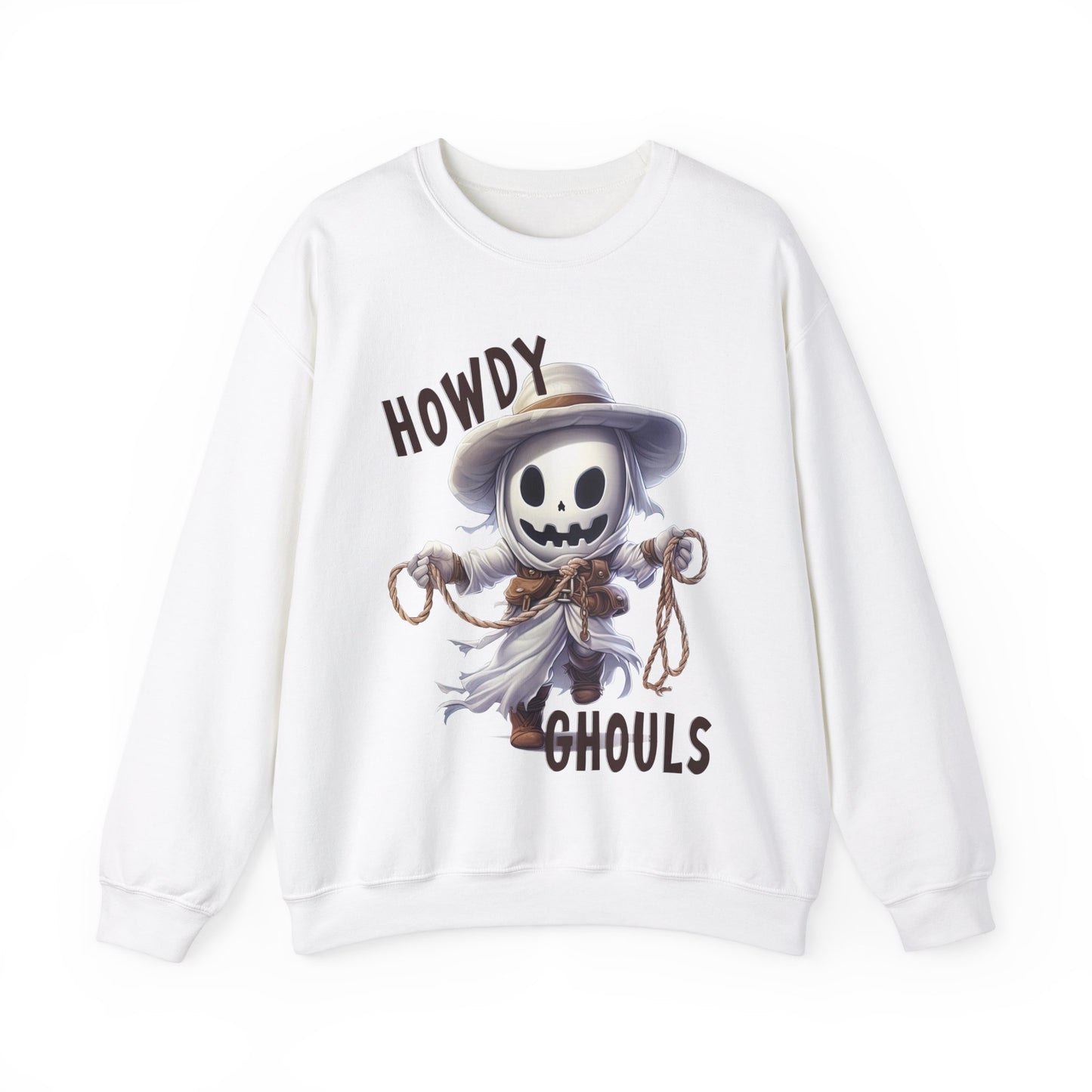 Howdy Ghouls Western Halloween Sweatshirt Funny Western Ghost Halloween Sweater Punny Ghost Howdy Ghouls Pullover Sweater Fall Unisex Gift