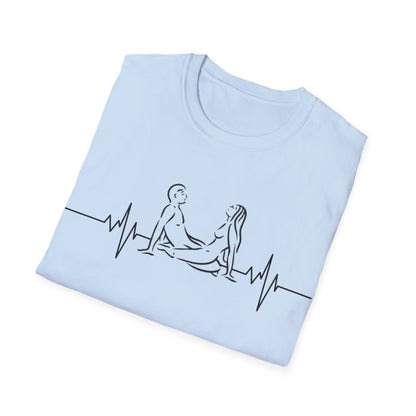 Unisex Heartbeat Kama Sutra T Shirt, Favorite Sexual Pose No.25,Erotic Sexual Desire Couples Gift,Naughty Kinky Adult T-shirt