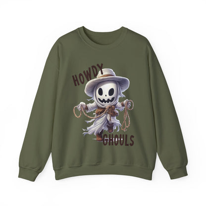 Howdy Ghouls Western Halloween Sweatshirt Funny Western Ghost Halloween Sweater Punny Ghost Howdy Ghouls Pullover Sweater Fall Unisex Gift