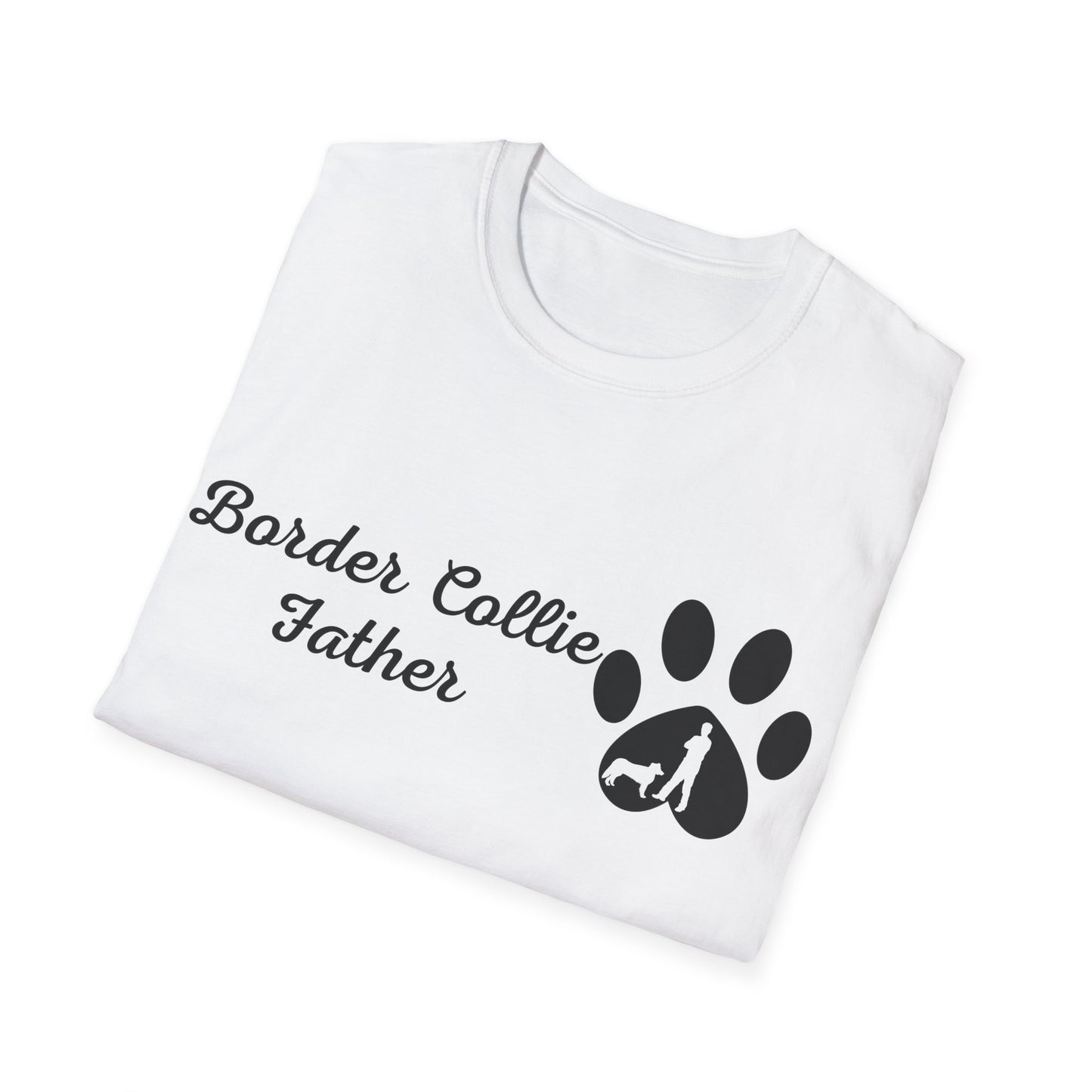 Doggy Dad's T-shirt, "Border Collie Father", Dog Father's Day Gift, Fur Papa, Unique Men's Apparel Novelty Pet Lover Tee