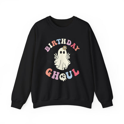 Birthday Ghoul Sweatshirt Funny Halloween Birthday Sweater Retro Halloween Ghost Sweatshirt Groovy Halloween Birthday Party Spooky Season