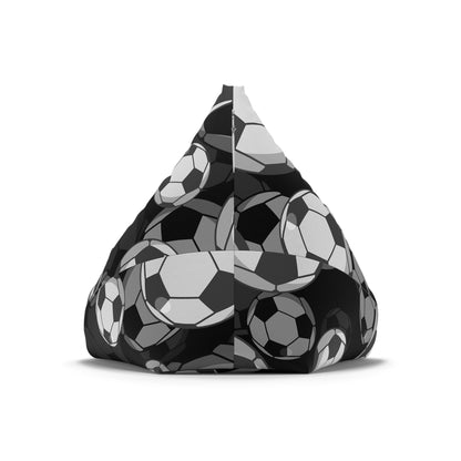 3D Soccer Bean Bag Chair Cover Sports Home Decor Black White Football Beanbag Gaming Room Chair Gift for Boys Man Cave Adult Beanbag Gift