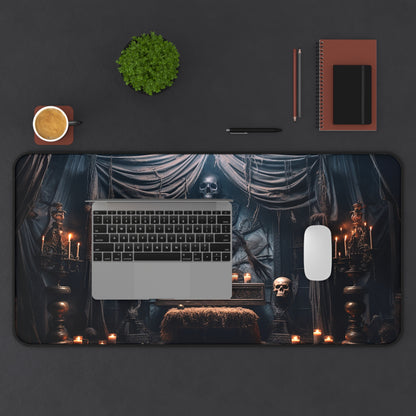 Halloween Desk Mat Fortune Teller Office Desk Accessories Whimsigoth Large Mouse Pad Spooky Skelton Desk Pad Creepy Dark Gaming Mousepad