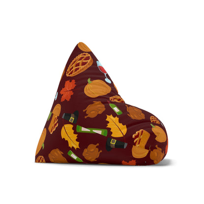 Thanksgiving Bean Bag Chair Cover Autumn Beanbag Fall Season Home Decor Turkey Dinner Adult Teens Dorm Bedroom Living Room Gaming Chair Gift