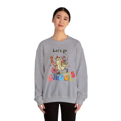 Lets Go Ghouls Sweatshirt Retro Halloween Sweater Funny Halloween Skater Ghost Sweatshirt Spooky Season Groovy Halloween Outfit Funky Women