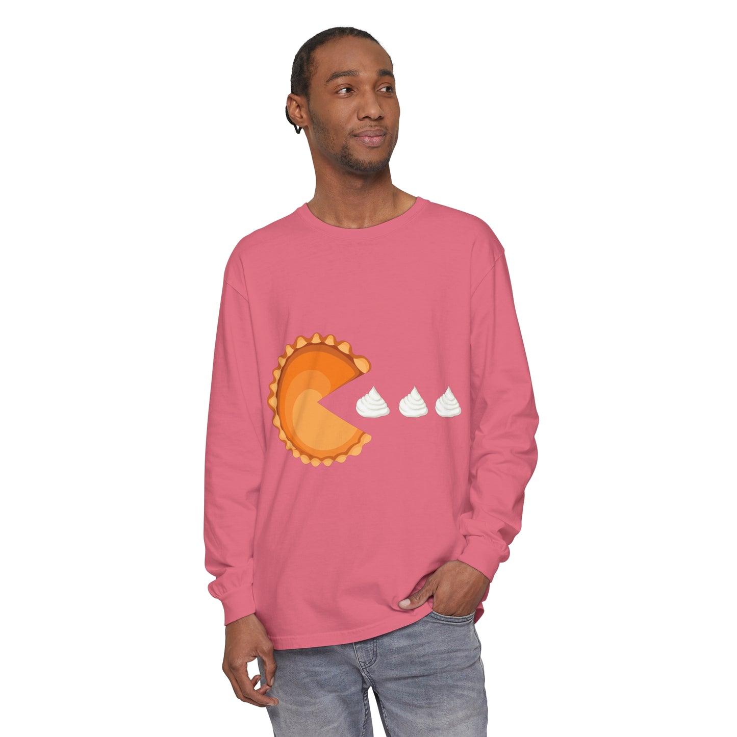 Pumpkin Pie Sweatshirt Funny Thanksgiving Long Sleeve Sweatshirt Sweater Fall Pumpkin Pac Man Thick Thighs Pumpkin Season Gift