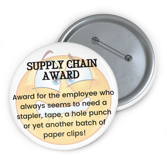 Funny Office Award Pin Button Supply Chain Award Pin Work Party Funny Coworkers Gift Funny Year End Office Pins Office Badges Employee Xmas