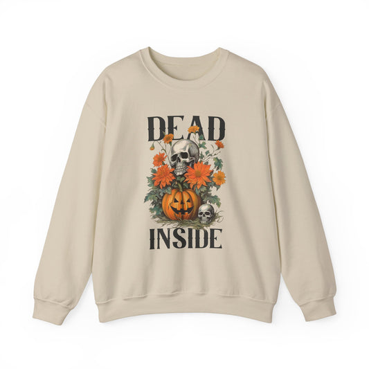 Dead Inside Halloween Sweatshirt Vintage 1950s Halloween Sweater Retro Halloween Funny Sweatshirt Spooky Season Skull Pumpkin Fall Season