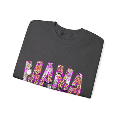 Retro Halloween Mama Sweatshirt Halloween Mom Sweater Cute Mama Ghost Crewneck Spooky Mama Sweat Groovy Hippie Mom Fall Mama Trendy Mother