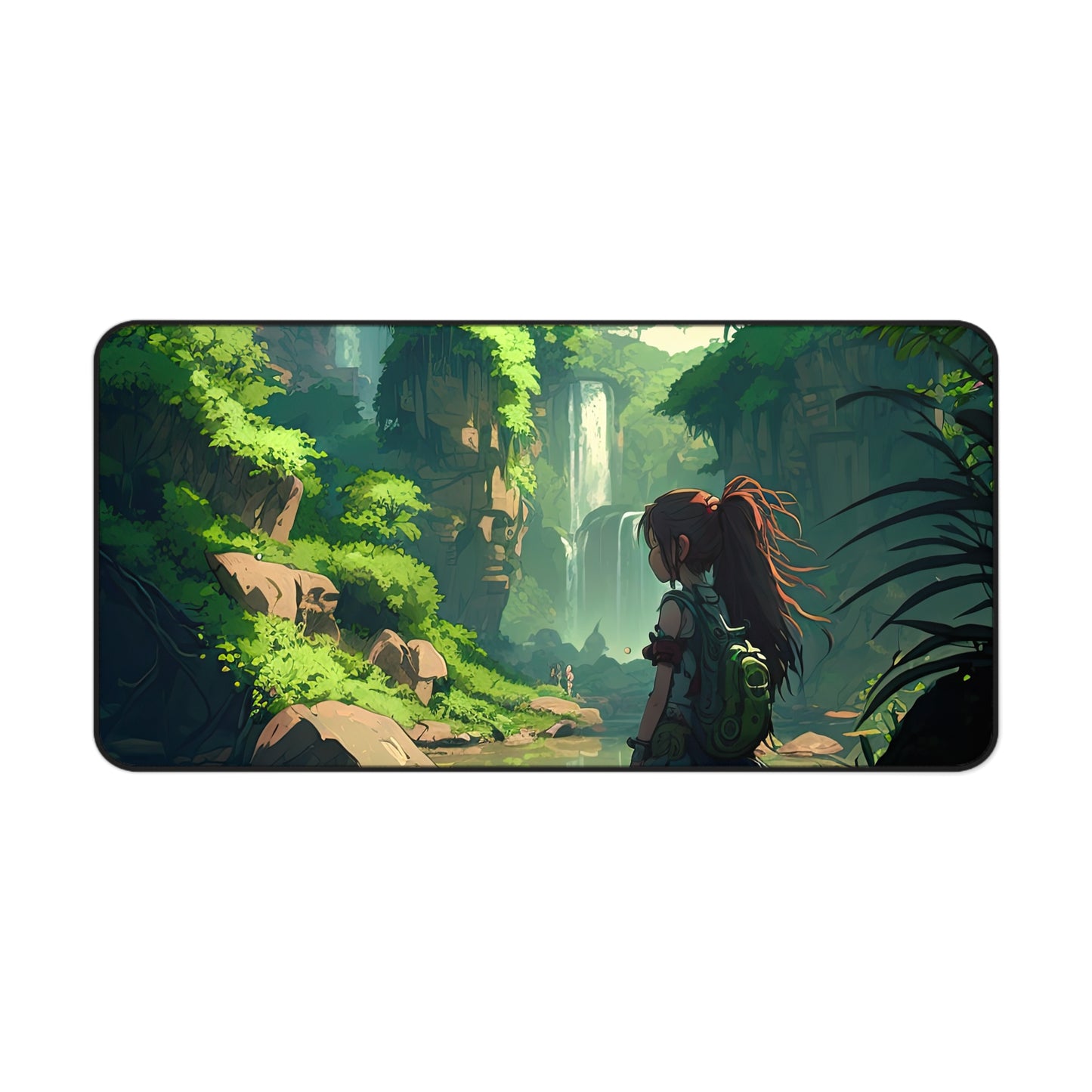 Anime Amazon Rainforest Desk Mat Japanese Office Desk Accessory Manga Waterfall Mouse Pad XL Desk Pad Large Gaming Mousepad Unique Gift Idea