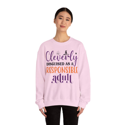 Funny Halloween Sweatshirt Cleverly Disguised as a Responsible Adult Sweat Clever Halloween Outfit Crewneck Trick or Treat Halloween Apparel