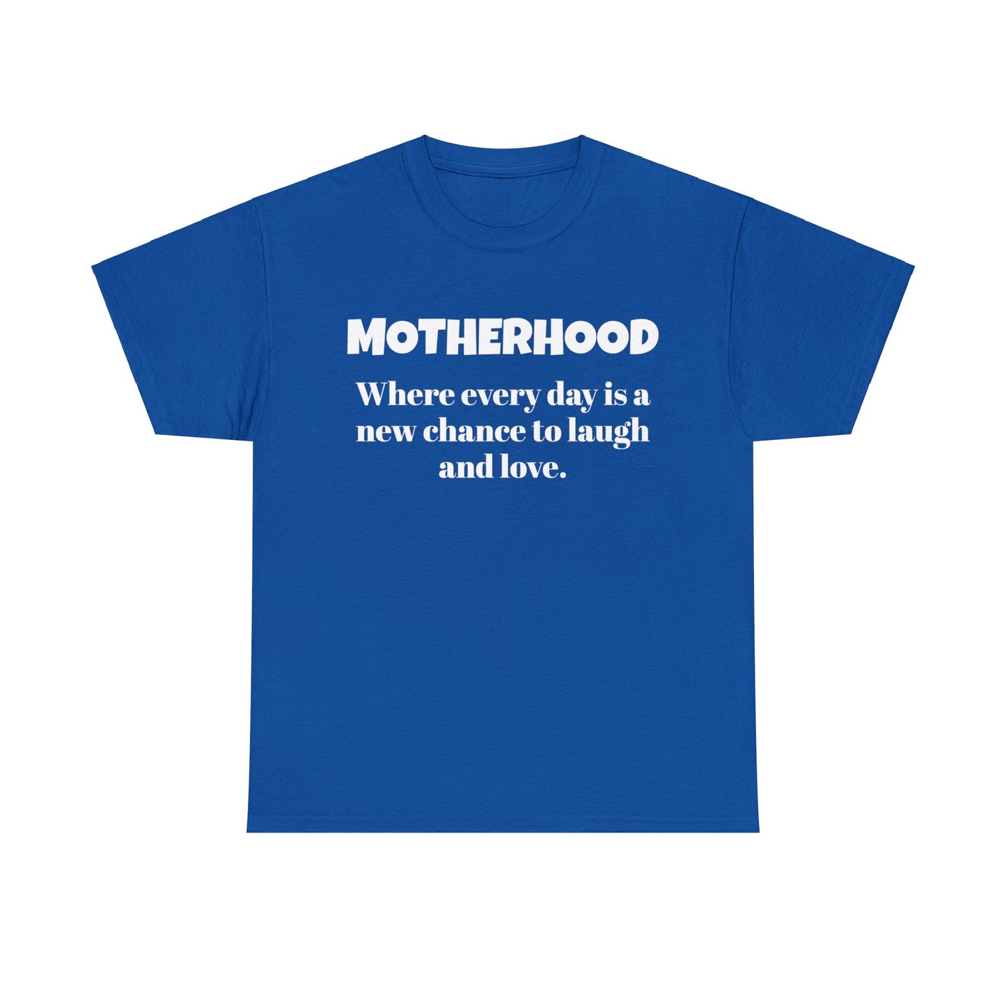 Fun Mom's Unisex Heavy Cotton Tee, "MOTHERHOOD", Mother's Day Gift, T-shirt for Her, Ladies Adult Unique Novelty Present