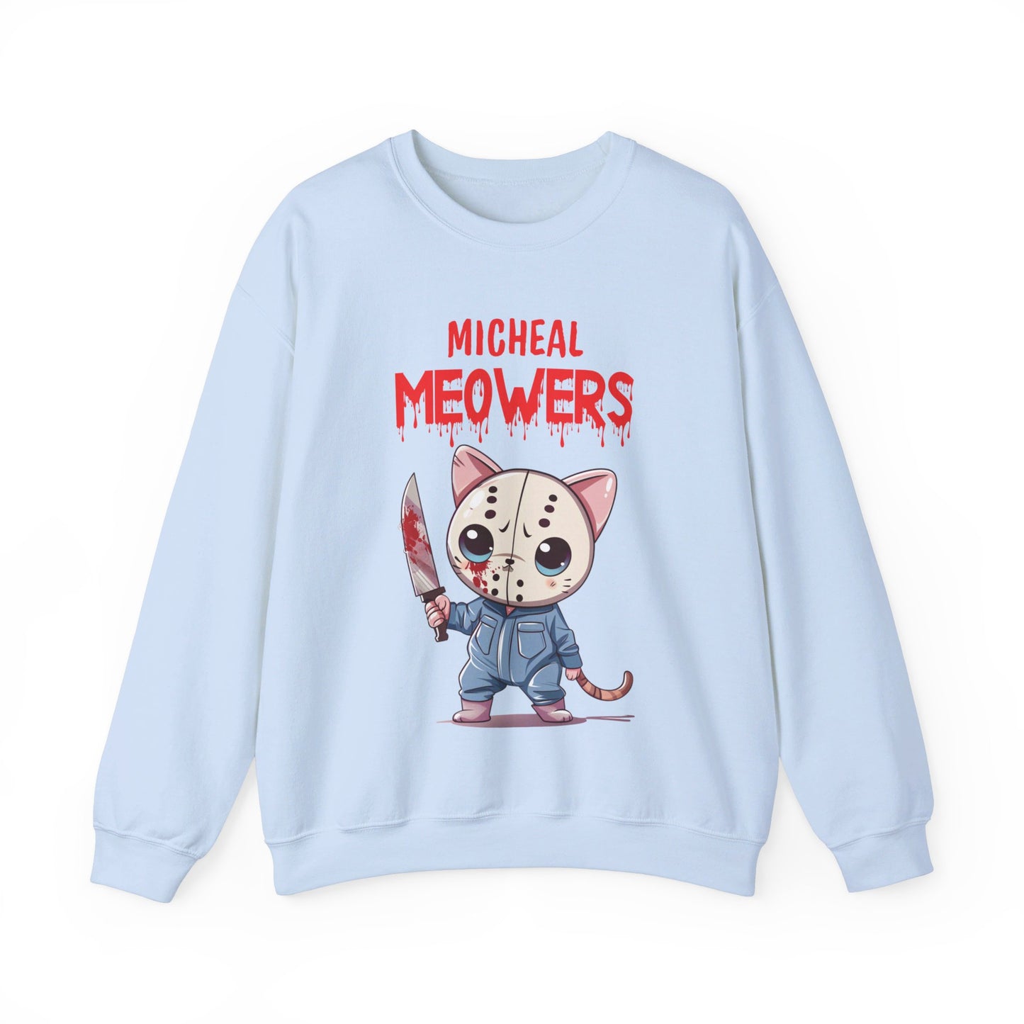 Michael Meowers Sweatshirt Funny Halloween Cat Lover Sweater Horror Character Sweatshirt Horror Movie Addicts Sweater Horror Fan Club Gift