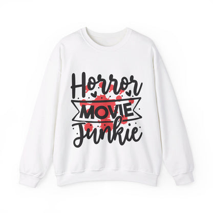 Horror Movie Junkie Sweatshirt Blood Stain Sweater Horror Movie Addict Sweatshirt Halloween Sweater Horror Movie Fan Club Gift Scary Movie