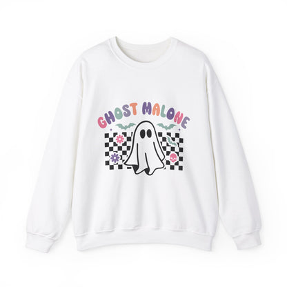 Ghost Malone Sweatshirt Retro Vintage Halloween Sweater Cute Ghost Sweat Funny Halloween Crewneck Spooky Season Sweatshirt Stay Spooky Gift