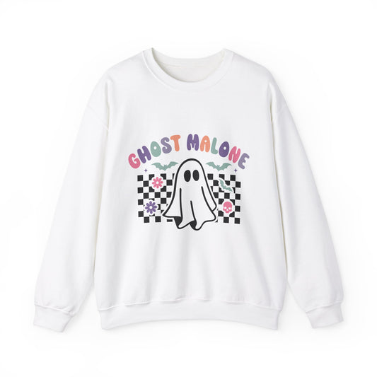 Ghost Malone Sweatshirt Retro Vintage Halloween Sweater Cute Ghost Sweat Funny Halloween Crewneck Spooky Season Sweatshirt Stay Spooky Gift