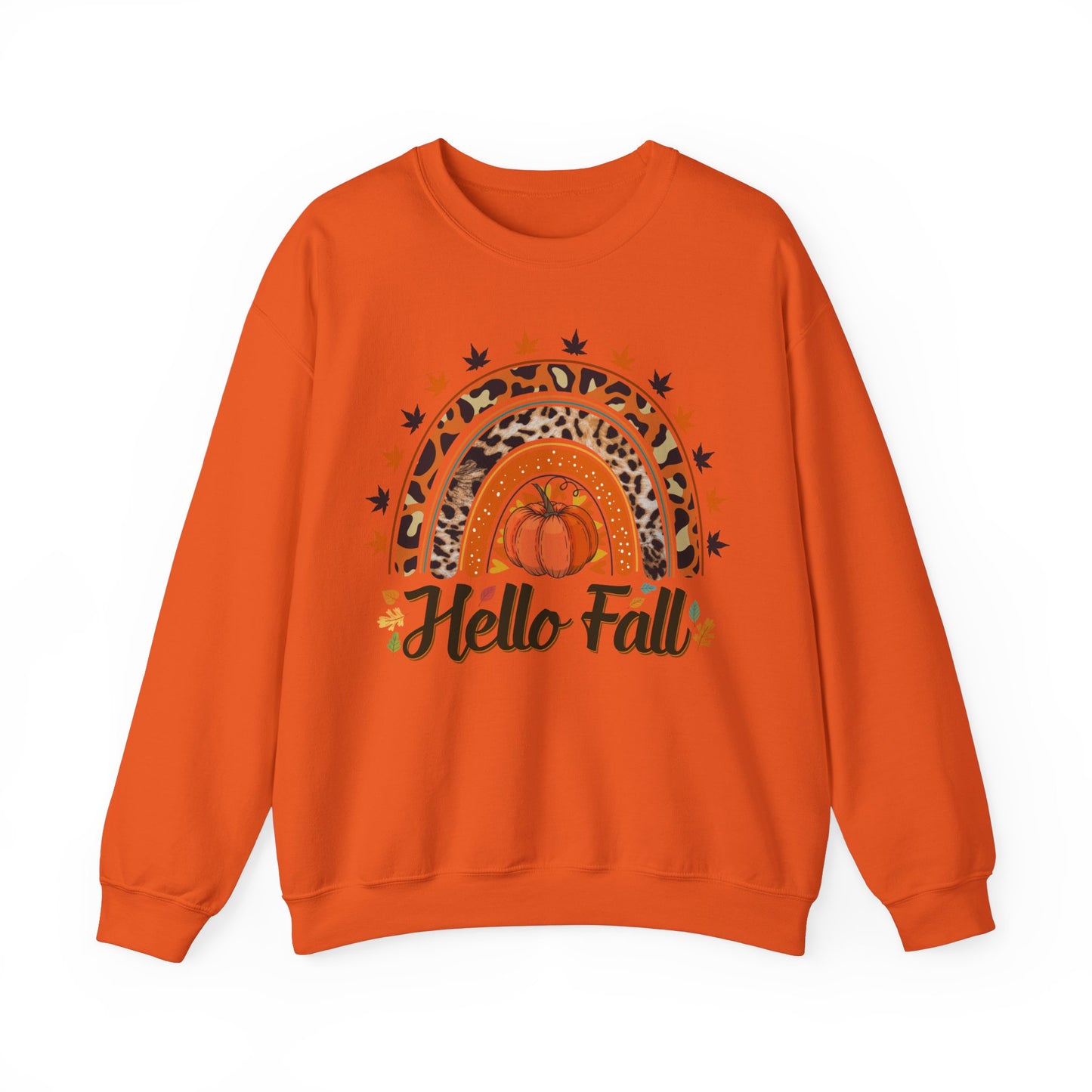 Hello Fall Sweatshirt Retro Vintage Fall Sweater Fall Leopard Sweatshirt Fall Time Sweater Cute Thanksgiving Sweatshirt Pumpkin Spice Sweat