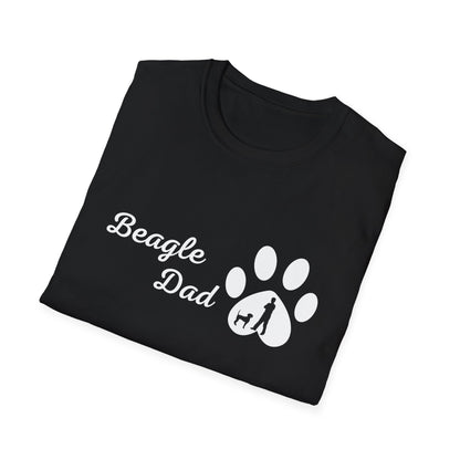 Doggy Dad's T-shirt, "Beagle Dad", Dog Father's Day Gift, Fur Papa, Unique Men's Apparel Novelty Pet Lover Tee Present