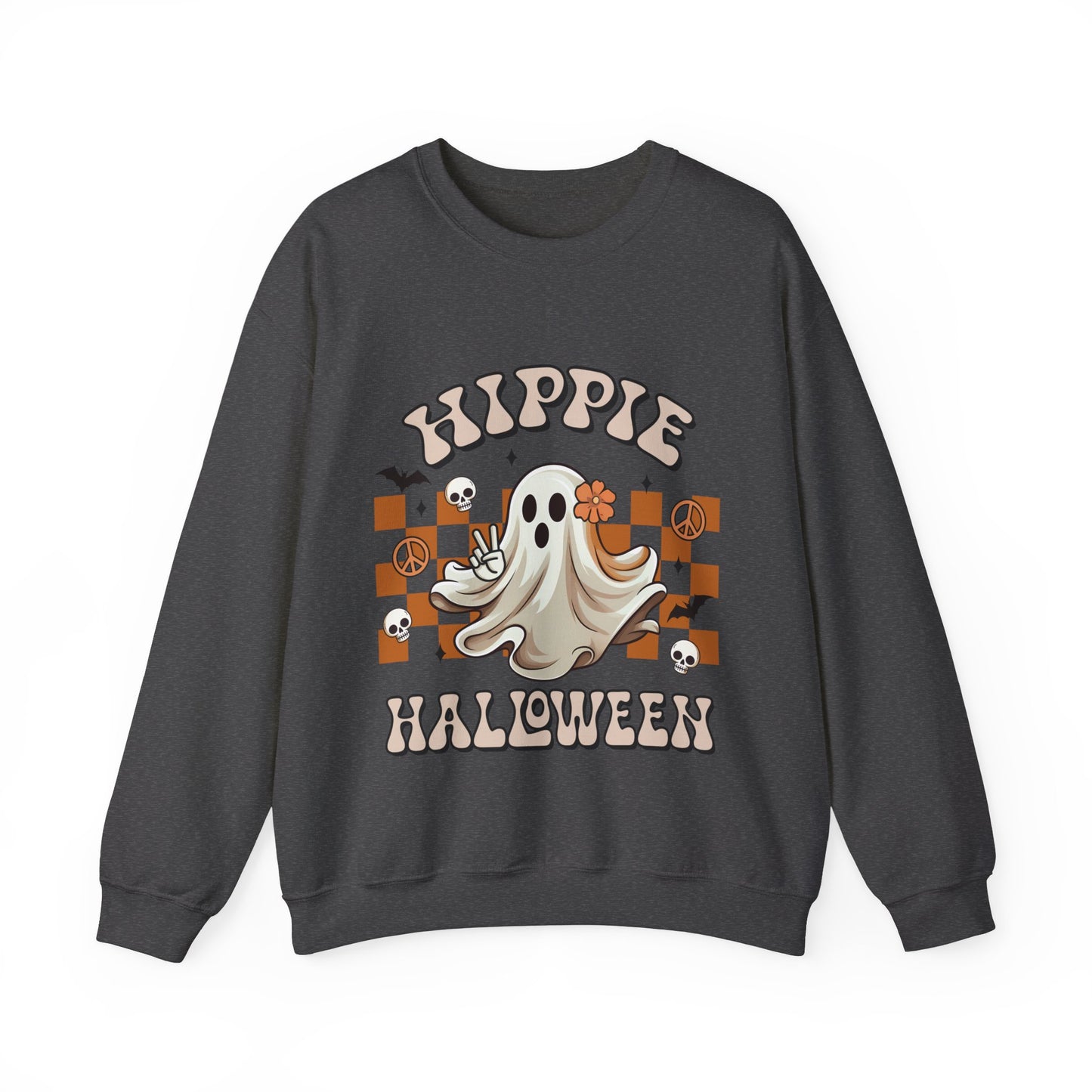 Hippie Halloween Sweatshirt Cute Ghost Sweatshirt Retro Ghost Halloween Sweater Groovy Halloween Sweat Trendy Boho Crewneck Fall Hippy Gift