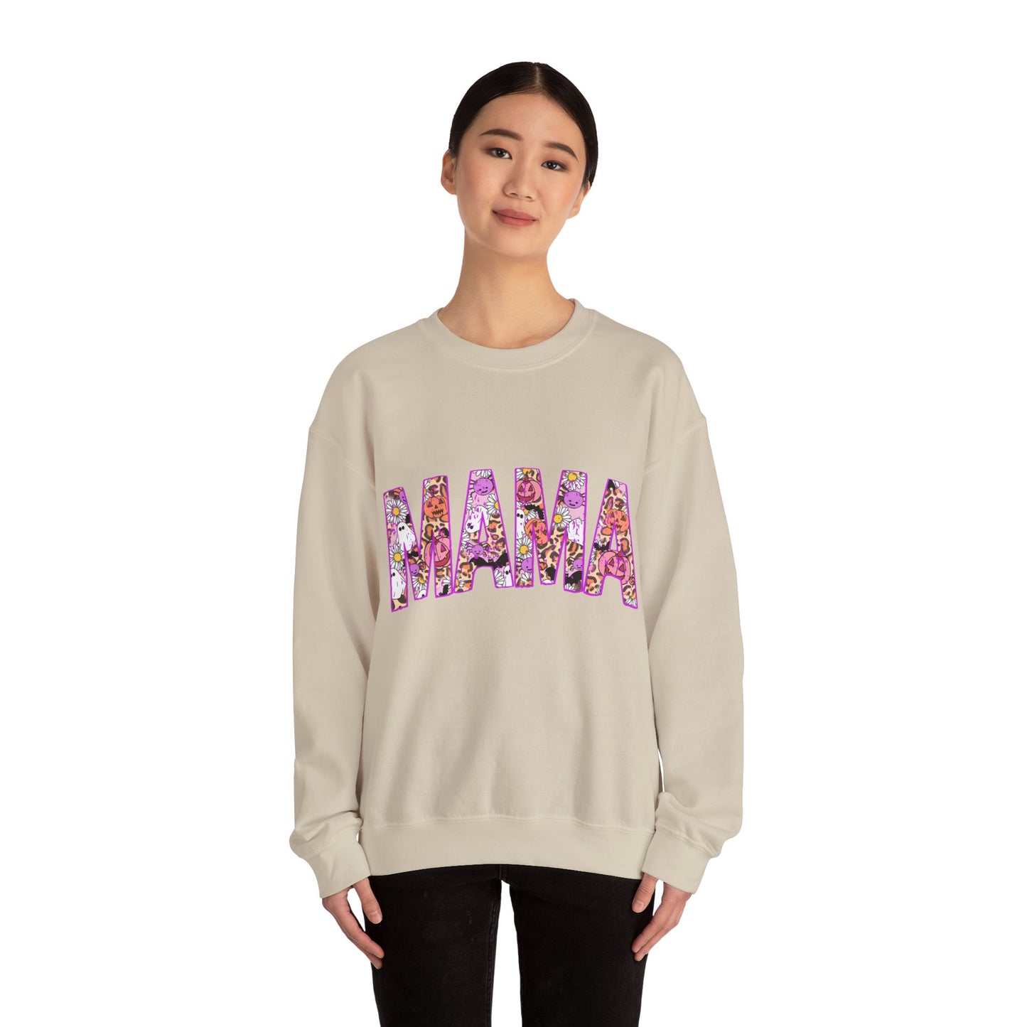 Retro Halloween Mama Sweatshirt Halloween Mom Sweater Cute Mama Ghost Crewneck Spooky Mama Sweat Groovy Hippie Mom Fall Mama Trendy Mother