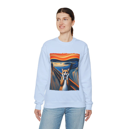 Funny Edvard Munch Cat Sweatshirt Funny The Scream-ing Cat Art Painting Sweater Parody of Edvard Munch Cat Sweater Unique Art Cat Lover Gift