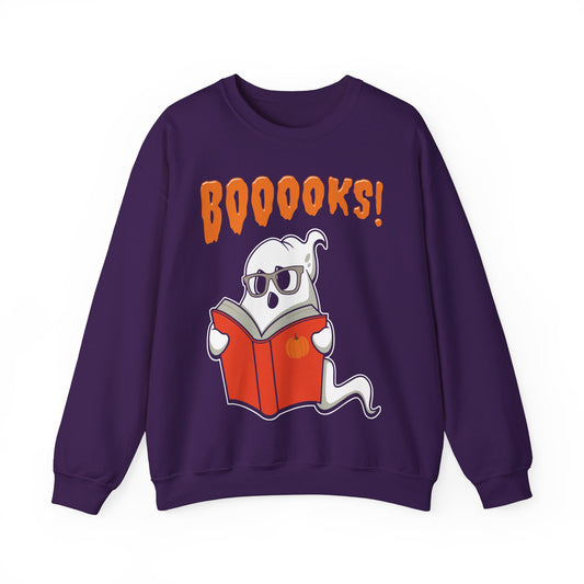 Booooks Sweatshirt Funny Ghost Halloween Sweater Ghost Reading Book Pullover Book Lover Sweat Bookish Ghost Sweater Librarian Gift Teacher