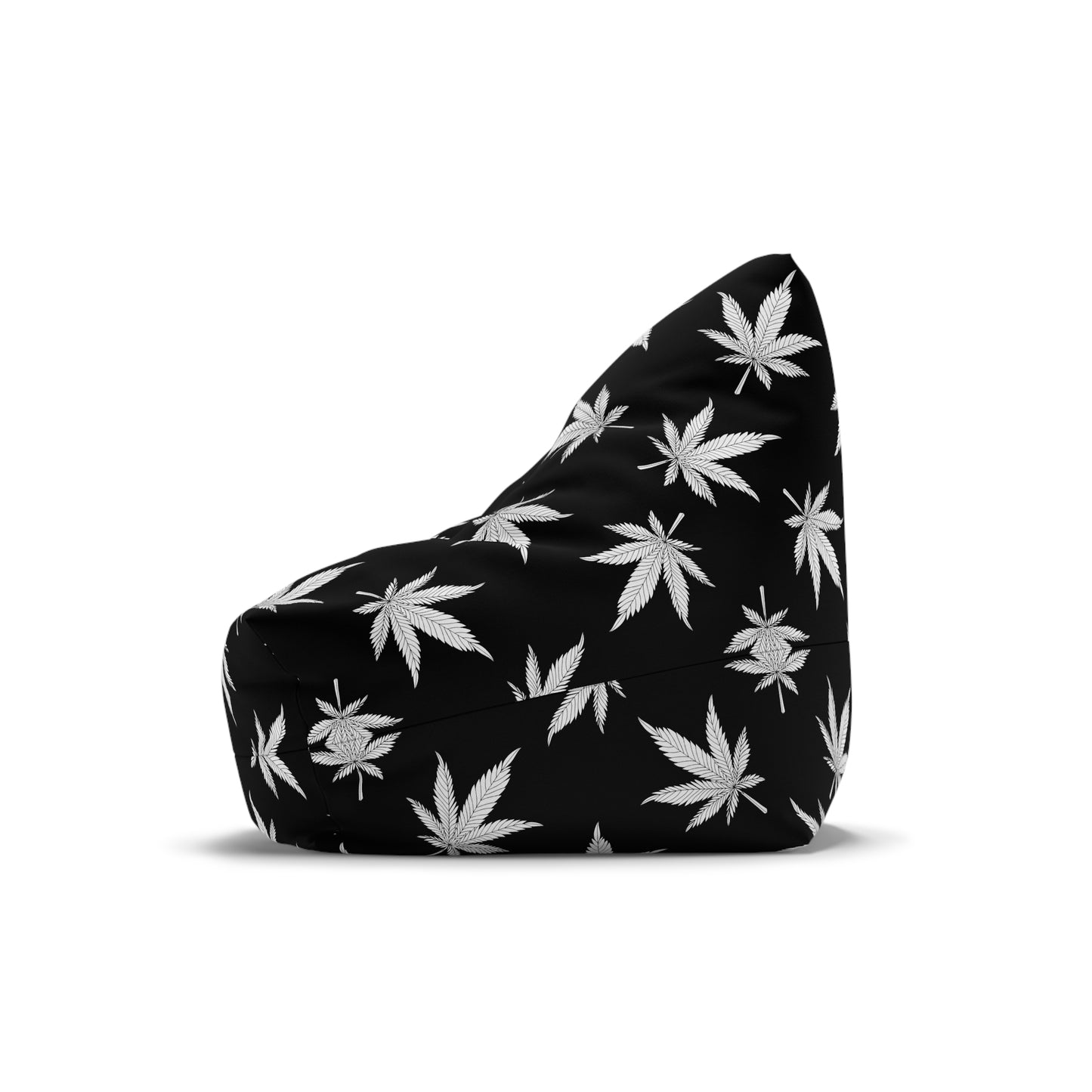 Weed Cannabis Gaming Bean Bag Chair Cover Black White Home Decor Marijuana Pot Leaves Games Beanbag Living Room Gift Adults Bedroom Man Cave