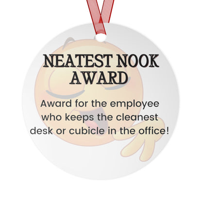 Funny Office Award Metal Ornament Neatest Nook Award Funny Coworkers Work Party Gift Year End Ornament Office Gift Employee Xmas Ornament