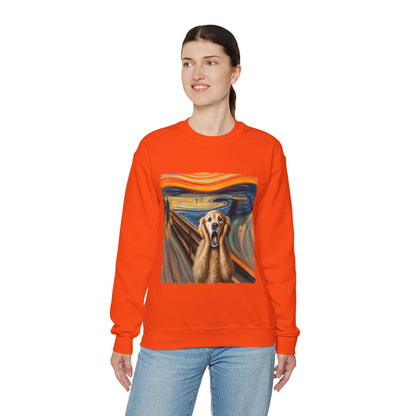 Funny Edvard Munch Dog Sweatshirt Funny The Scream-ing Dog Art Painting Sweater Parody of Edvard Munch Dog Sweater Unique Art Dog Lover Gift