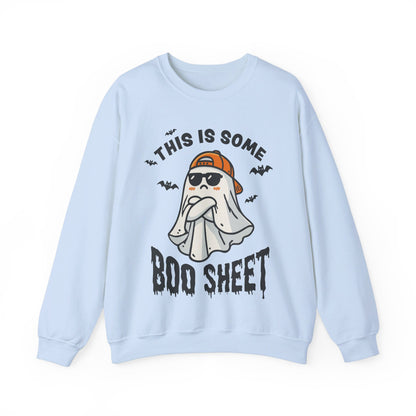 This Is Some Boo Sheet Sweatshirt Funny Halloween Sweater Retro Ghost Graphic Halloween Sweatshirt Funny Gifts Men Women Pullover Sweater