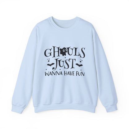 Ghouls Just Wanna Have Fun Halloween Sweatshirt Retro Fall Sweater Spooky Ghost Halloween Apparel Cute Unique Novelty Women Bridemaids Gift