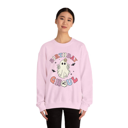 Birthday Ghoul Sweatshirt Funny Halloween Birthday Sweater Retro Halloween Ghost Sweatshirt Spooky Season Groovy Halloween Birthday Party