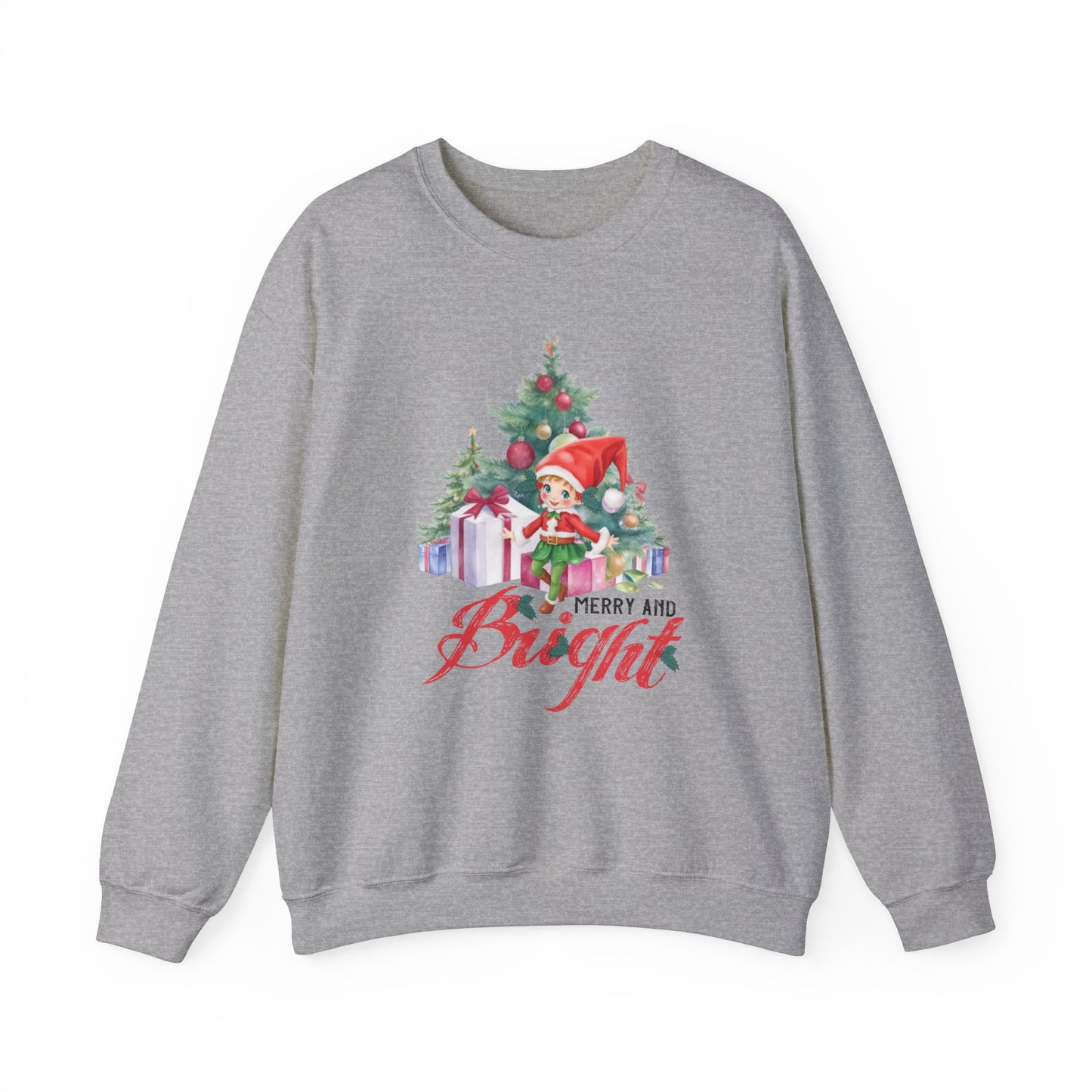 1950s Vintage Christmas Elf Sweatshirt Merry and Bright Christmas Sweater Retro Vintage Era Graphic Tee Vintage Elf Sweater 1950s Christmas