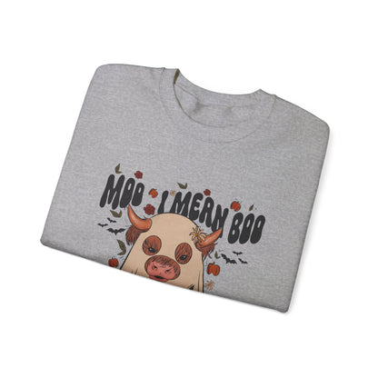 Moo... I Mean Boo Sweatshirt Halloween Highland Cow Sweat Happy Halloween Sweater Spooky Cow Sweatshirt Spooky Vibes Apparel Halloween Gift