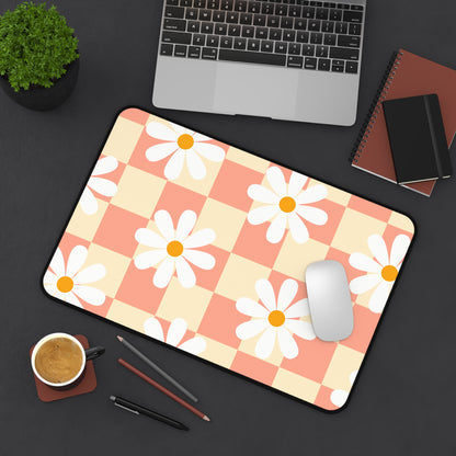 Retro Groovy Desk Mat Flower Power Office Desk Accessories 70s Vintage Mouse Pad Daisy Desk Pad Boho Hippie Gaming Mousepad Unique Gift Idea