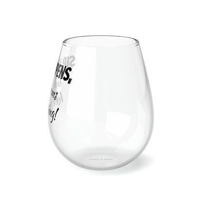 Funny Mother's Stemless Wine Glass,"Sip happens, but moms...", Mother's Day Gift,Best Present for Mom,Christmas,Birthday, Unique Novelty Bar