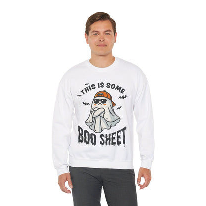 This Is Some Boo Sheet Sweatshirt Funny Halloween Sweater Retro Ghost Graphic Halloween Sweatshirt Funny Gifts Men Women Pullover Sweater