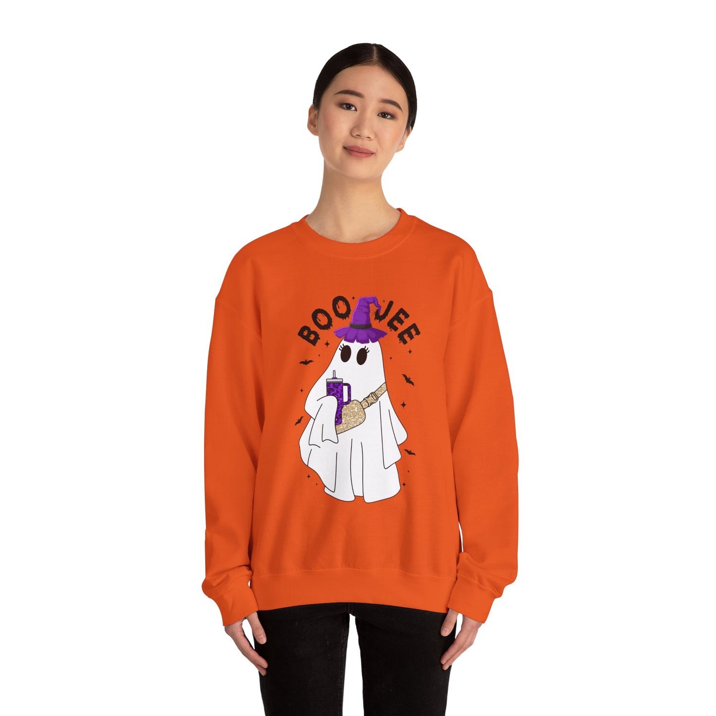 Halloween Ghost Sweatshirt Boo Jee Sweater Boo Sweatshirt Cute Ghost Sweat Spooky Season Halloween Apparel Spooky Vibes Crewneck Women Gift